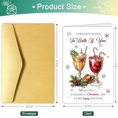 Chenive Christmas Card for Couples - Christmas Wishes to Both of You, Holiday Greeting Card