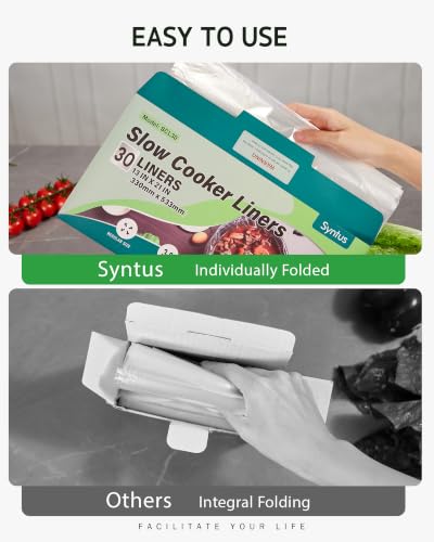 Disposable Slow Cooker Liners (30 Pack) - Fits 3 to 8 QT Pots, Leak-Proof