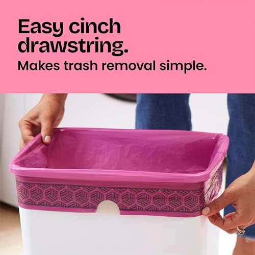 Glad Small Trash Bags 4 Gallon - Cherry Blossom Scented Garbage Bags with Drawstring, 34 Count