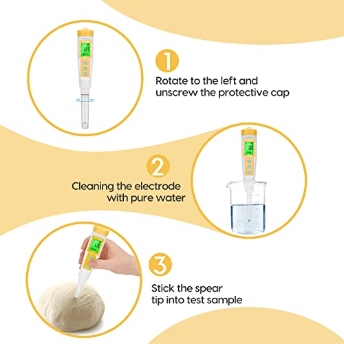 Digital Food pH Meter with Spear Probe for Fermentation and Canning