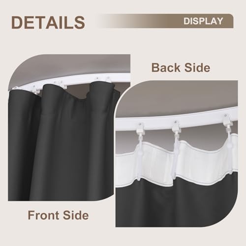 Blackout Room Divider Curtain Set with Flexible Ceiling Track - 100x84 in