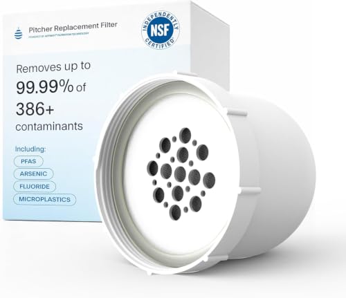 Water Filter Pitcher Replacement Cartridge - 100 Gallon, NSF Certified