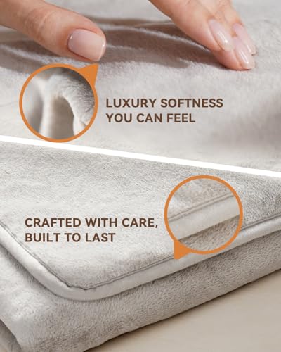 Cordless Heated Blanket with 9000mAh Battery, Faux Rabbit Fur Portable Throw
