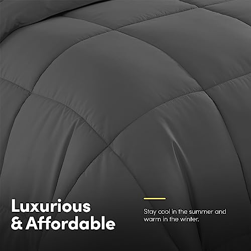 5-Piece All-Season Comforter & Sheet Set - Soft Down Alternative, Twin, Gray