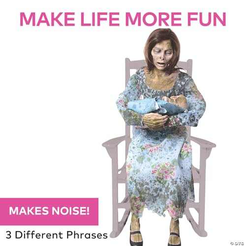 Life-Size Animated Halloween Prop - Rocking Moldy Mommy & Zombie Baby