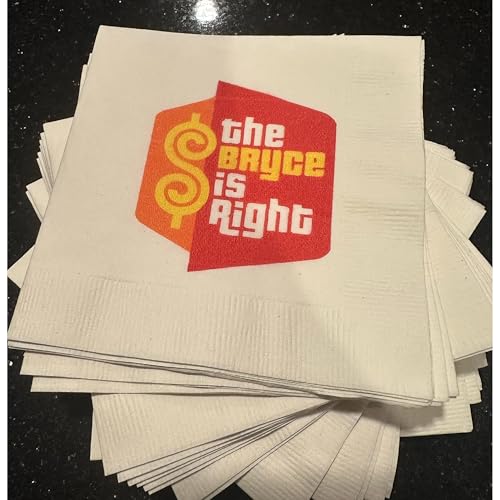 Custom Logo Paper Napkins for Parties & Events - Personalized Cocktail & Monogrammed Designs, Bulk Pack Options