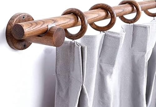 Wooden Curtain Ring Hooks 100 Pack - Natural Rosewood Drape Rings for 1 Inch Rods