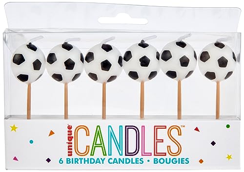 Soccer Ball Birthday Candles - Pack of 6 Sports-Themed Cake Toppers