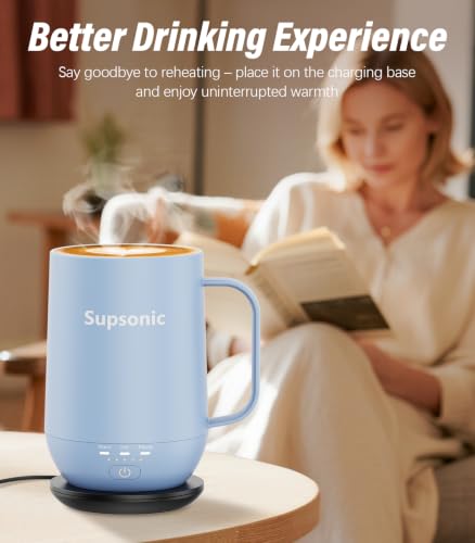 16oz Self-Heating Smart Coffee Mug with 3 Temperature Settings