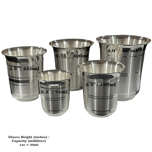 Balaji 999 Pure Silver Glass 3.5 Inch - 8.5 Ounces, Style#01, Hallmarked Silver