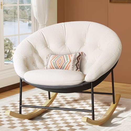 Wide Papasan Nursery Rocking Chair with Removable Cashmere Cushion