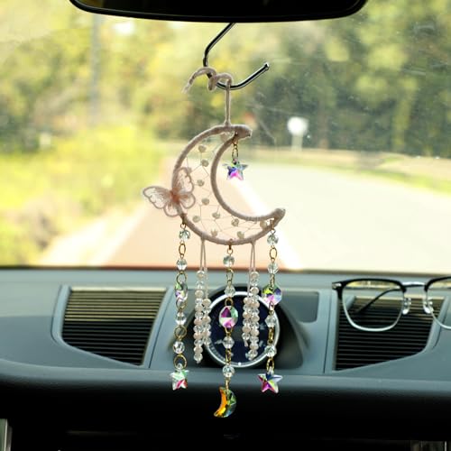 Butterfly Crystal Dream Catcher Suncatcher Boho Wall Decor for Bedroom