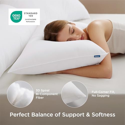 Bedsure Queen Size Bed Pillows Set of 2 - Soft Down Alternative Hotel Collection
