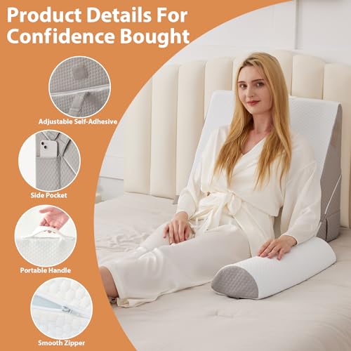 Adjustable Wedge Pillow Set for Acid Reflux & Back Support