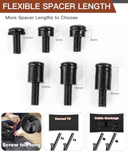 92-Piece TV Wall Mount Hardware Kit, Universal M4 M5 M6 M8 Screw Set
