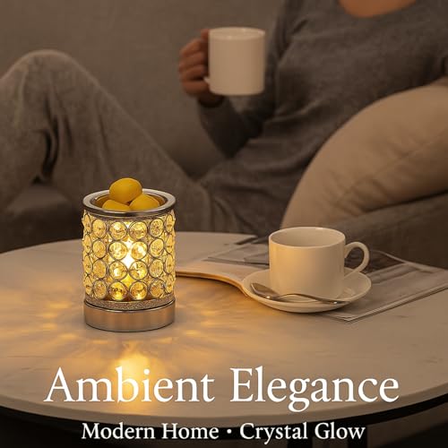 Crystal Electric Wax Melt Warmer with Bulb Heating for Home Fragrance
