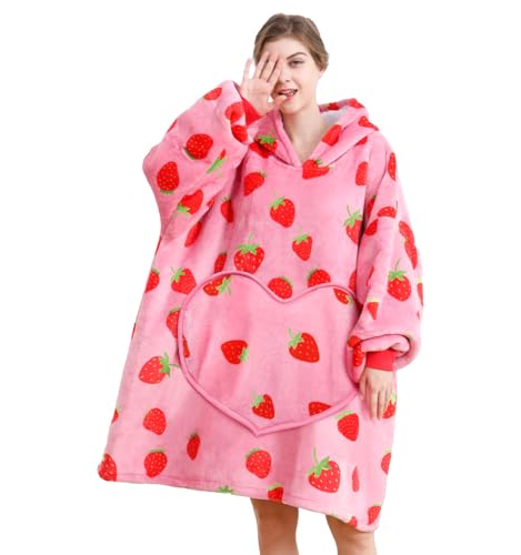 Oversized Wearable Blanket Hoodie with Sherpa Lining