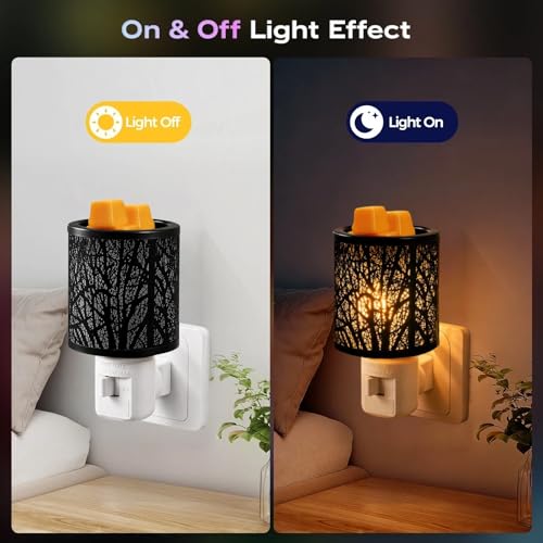 Plug-In Metal Wax Melt Warmer with Tree Design and Spare Bulb
