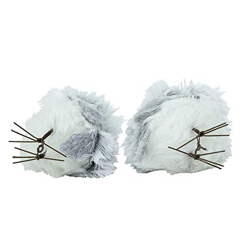 Furry Gray Owl Set of 2 – 5-Inch Decorative Holiday Figurines