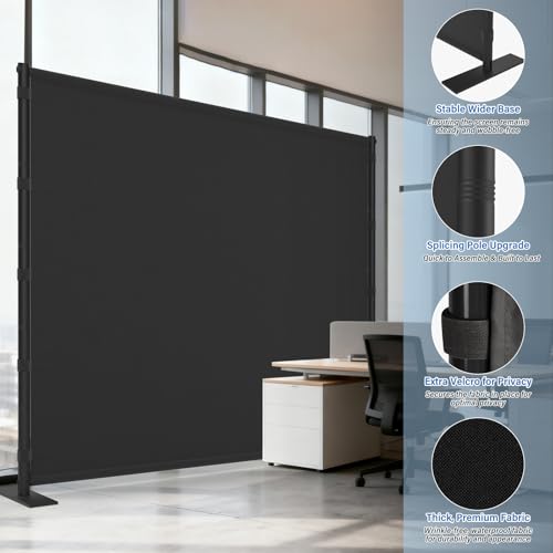 Freestanding Single Panel Room Divider, 71" x 76" Portable Privacy Screen