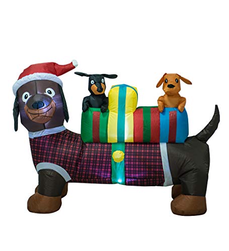 TRMESIA 4FT Christmas Inflatable Dachshund Dog Decoration – Holiday Yard Decor