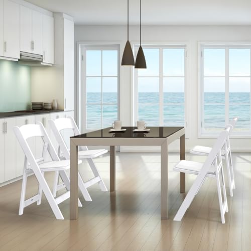8-Pack Resin Folding Chairs with Padded Seats for Indoor and Outdoor Events