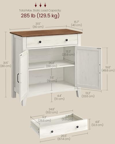 Farmhouse Buffet Cabinet & Coffee Bar Sideboard with Drawer and Adjustable Shelf
