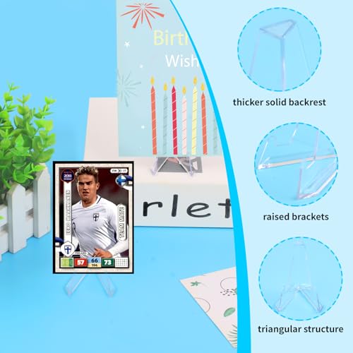 32-Pack Clear Acrylic Trading Card Display Stands for Collectibles