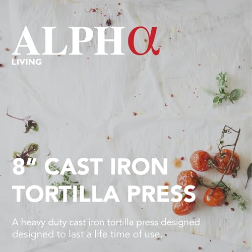 8-Inch Cast Iron Tortilla Press – Heavy Duty Empanada & Flatbread Maker