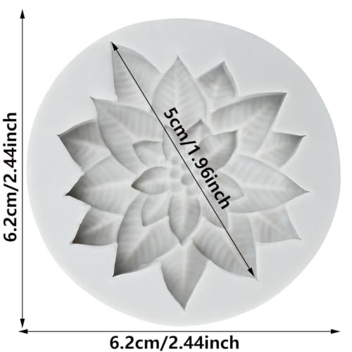 Christmas Fondant Mold Poinsettia Flower Silicone Chocolate Mold - Style F