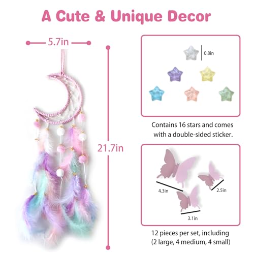 3D Butterfly and Star Wall Decor Set for Girls - Boho Bedroom Art