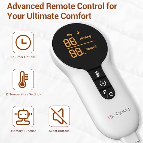 Heated Mattress Pad Twin Size with Foot Temperature Control