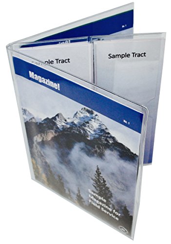 Vinyl Magazine and Tract Organizer with 3 Clear Pockets
