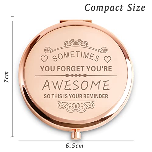 Sometimes You Forget That You Are Awesome... Personalised Engraved Compact Mirror – 2.5in Gift for Her
