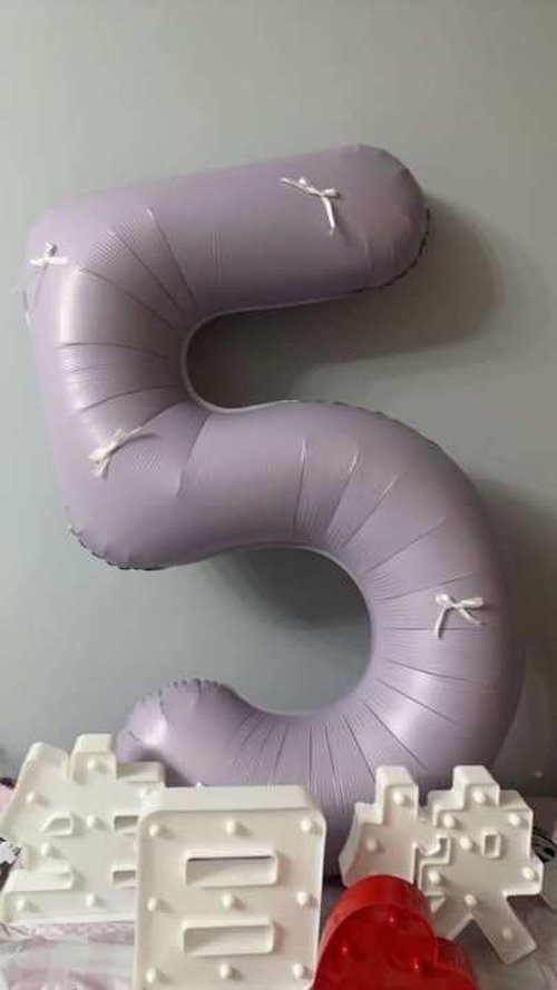 Lilac Number 1 Balloon - 40 Inch Shiny 1st Birthday Decoration for Baby Boy or Girl