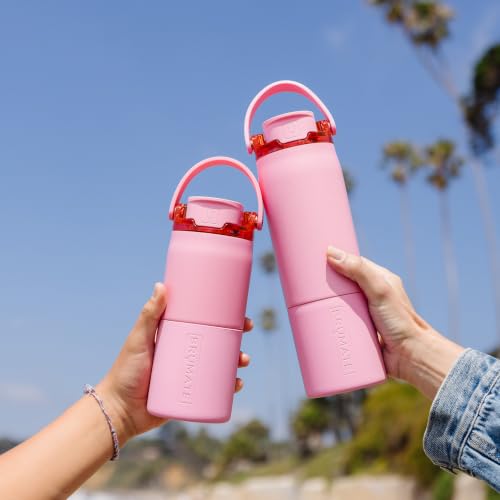 Insulated Water Bottle with Silicone Straw 18oz Leakproof