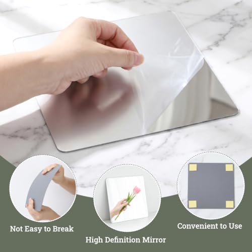 8x8 Acrylic Mirror Tiles - Set of 12 Shatterproof Square Table Centerpieces