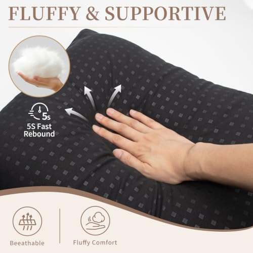 Standard Size Cooling Bed Pillows Set of 4 - Soft Down Alternative