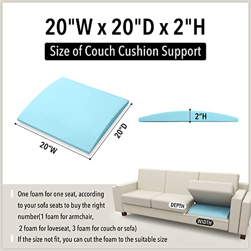 Sofa Cushion Support for Sagging Seats - High-Density Foam Inserts (Set of 3)
