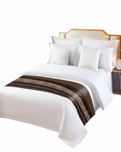 Queen Satin Bed Runner - Animal Print Decorative Scarf Protector (83 x 20 in)