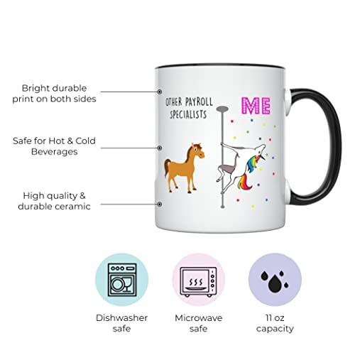 YouNique Designs Unicorn Payroll Specialist Coffee Mug with Black Handle