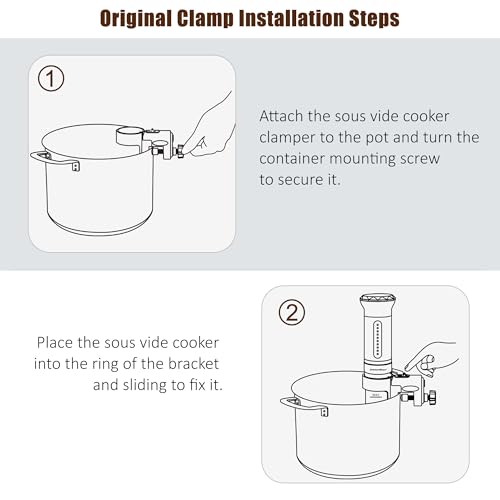 Universal Sous Vide Clamp Bracket for 2.08–2.46 Inch Diameter Cookers