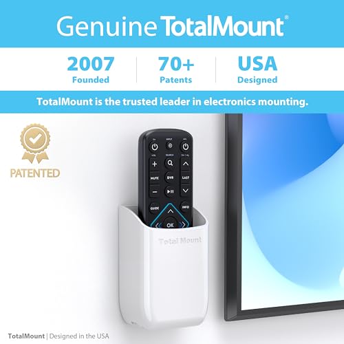 Wall Mount Remote Control Holder with Removable Adhesive - White