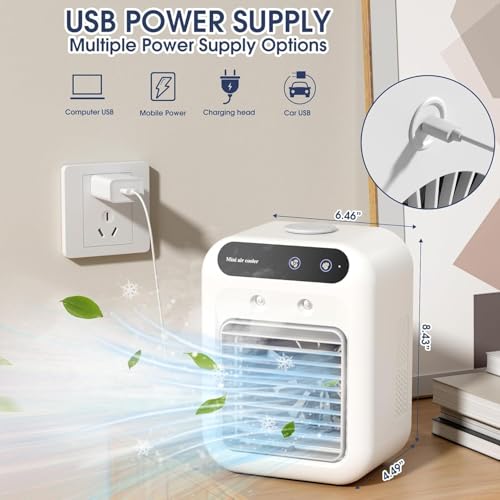 Portable Rechargeable Air Conditioner and Mist Humidifier Fan