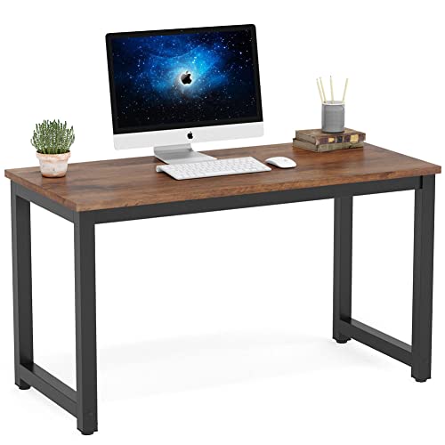 47-Inch Modern Computer Desk, Rustic Brown Writing Study Table Workstation