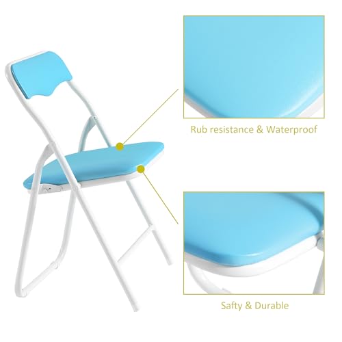 Kids Folding Activity Table and 4 Chairs Set, Padded Portable Furniture