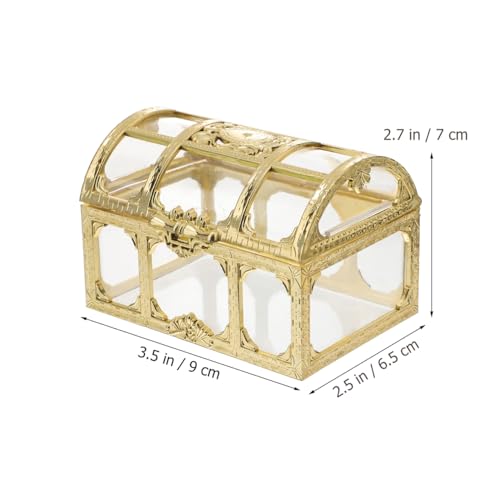 Transparent Pirate Treasure Chest Boxes, 2-Piece Mini Jewelry Organizers