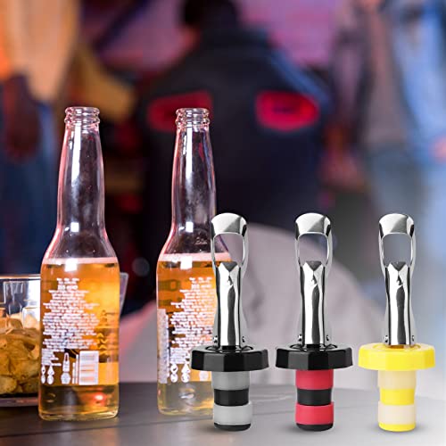 Reusable Wine Stoppers Set - Silicone Vacuum Bottle Seals for Most Wine Bottles