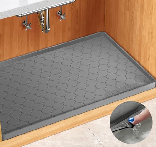 Winisok Waterproof Under Sink Mat 34" x 22" Silicone Cabinet Protector