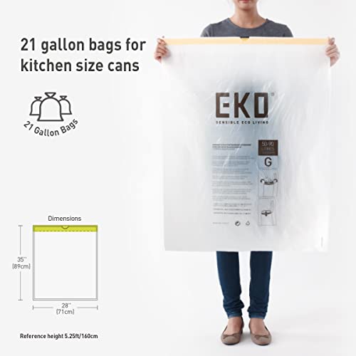 21 Gallon Extra-Strong Drawstring Trash Bags - 60 Count Roll, White